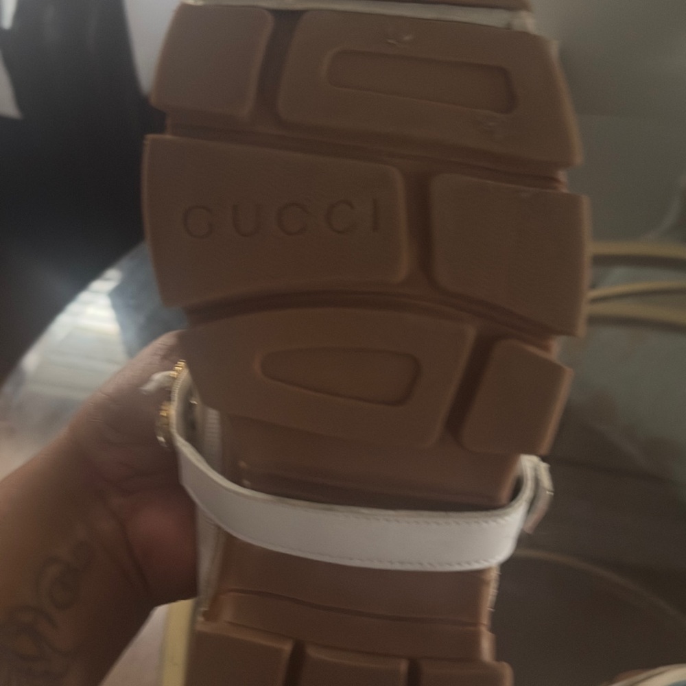 Gucci Kids' Brown and White Embellished Sneakers - Picture 6 of 6